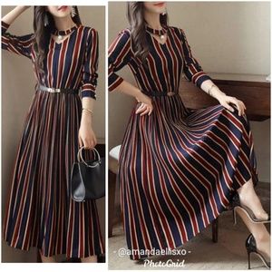 PopJulia Plus Size Choker Neck A-Line Party Dress